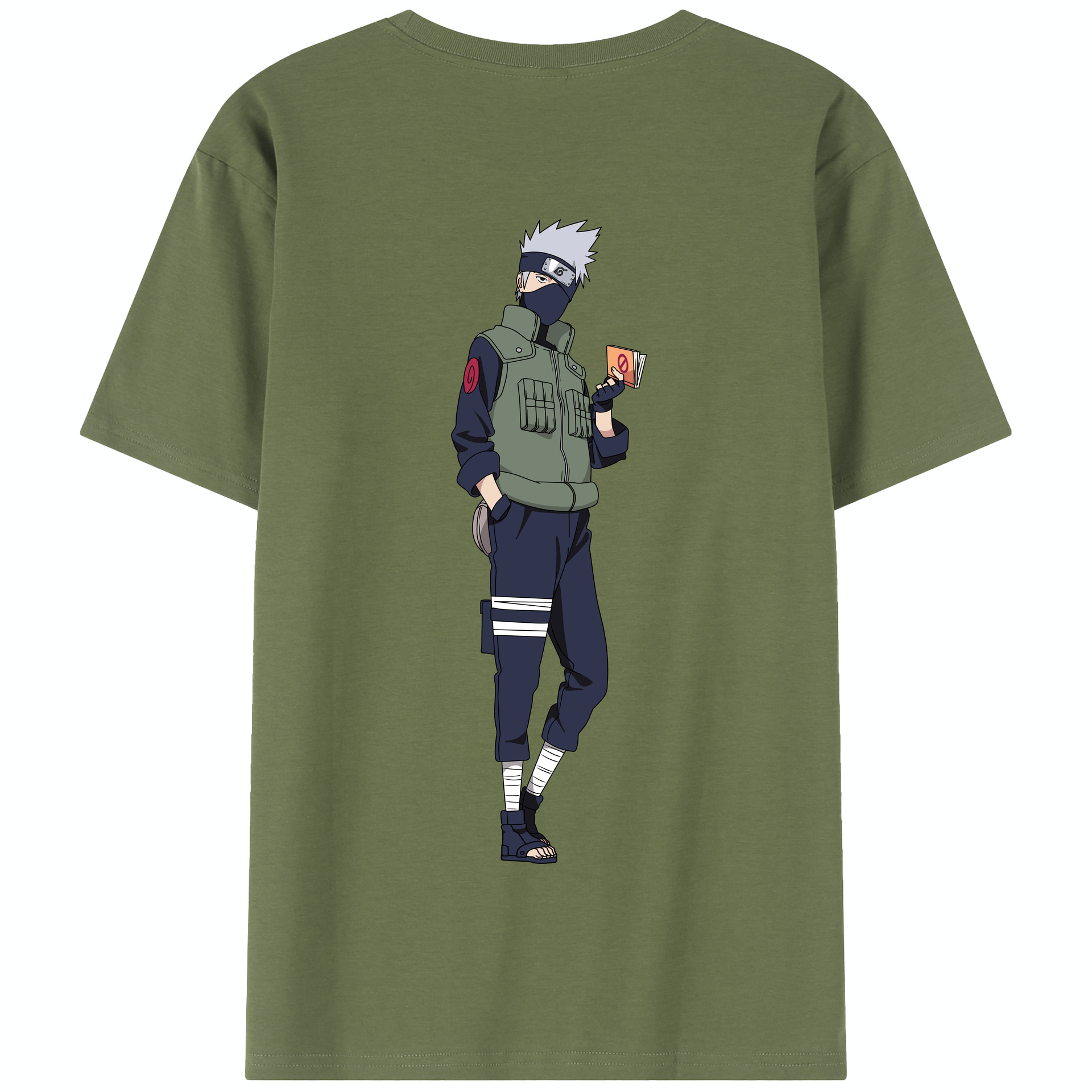 （画像用） NARUTO -ナルト- はたけ カカシ Hatake Kakashi 綿100％半袖Tシャツ（背面プリント）